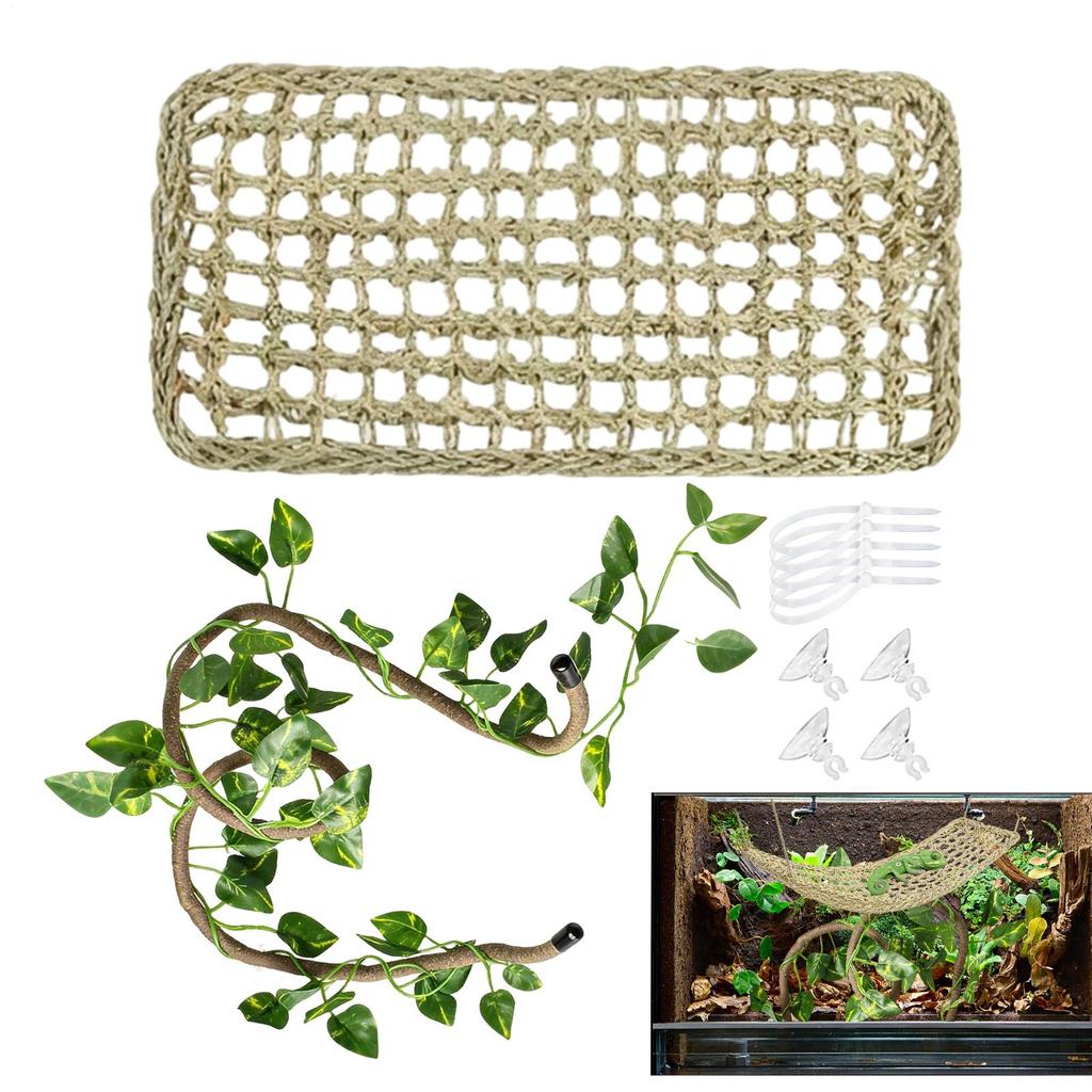 Terrarium Branches Realistic Bendable Artificial Suction Vines Bearded Dragon Plants Enclosure Decor for Tank Habitat Cage