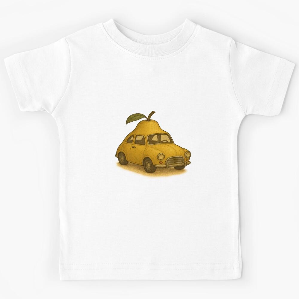Pear Classic Car – Retro Fruit Ride Kids T-Shirt 160