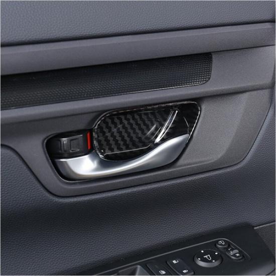 For 2023 2025 Honda CRV CR-V Carbon Fiber Inner Car Door Handle Bowl Cover Trim