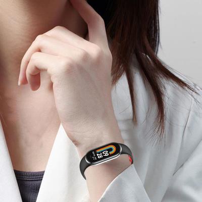 Silikon-Uhrenarmband für Mi Band 8, TPU, wasserdicht, schweißfest, verstellbare Länge, Ersatzzubehör für Uhrenarmband