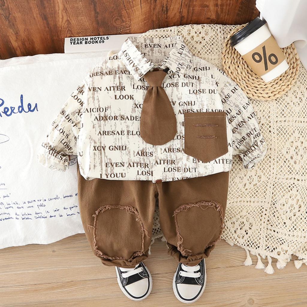 Barn Casual Långärmad Set, Bekväma Vardagskläder