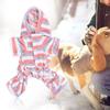 Haustier Hund Katze Korallenfleece Niedliche Kleidung Nachtwäsche Warmhalten Kapuzendesign für Herbst und Winter Streifenmuster