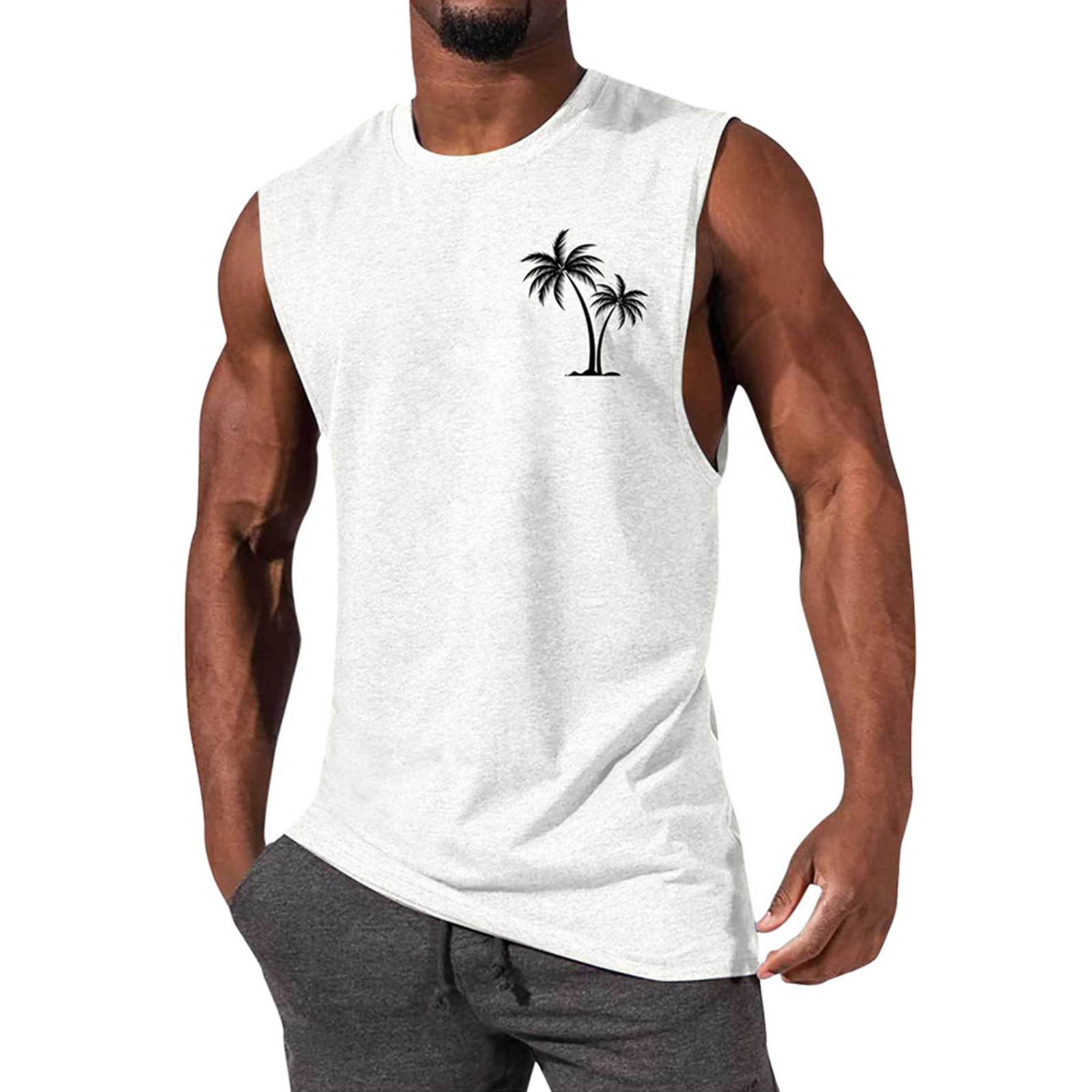 

Men s Summer Fashion Casual Sleeveless Camisole Top XXL білий