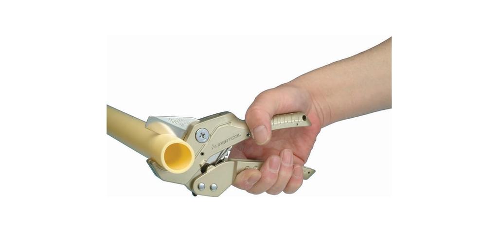 Super PVC Cutter (Ratchet Mechanism) Cutting pipes: Outer diameter 63mm or less, hard