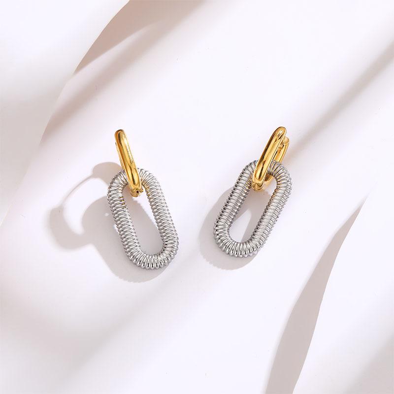 Elegant European & American Stainless Steel Studs and Double Ring Ear Hoops