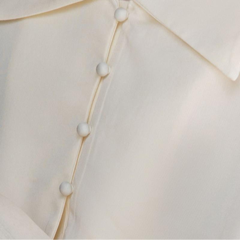 Frühling Damen Neu Retro Elegant Alleskönner Laternenärmel Hemd