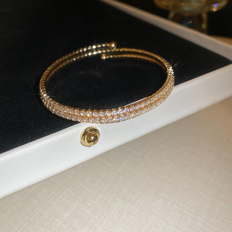 High-End Luxury Zircon Diamond Flower Geometric Bracelet for Women