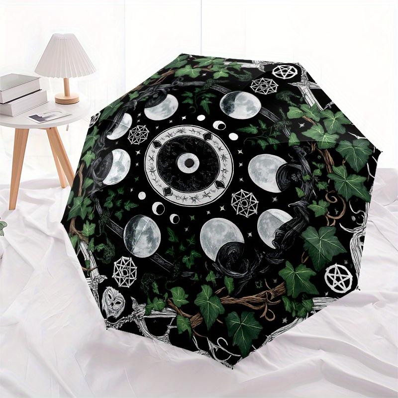 Full Moon Phases Mandala Umbrella, Portable 3-Fold Umbrella for Men & Women,Christmas Gift ES344