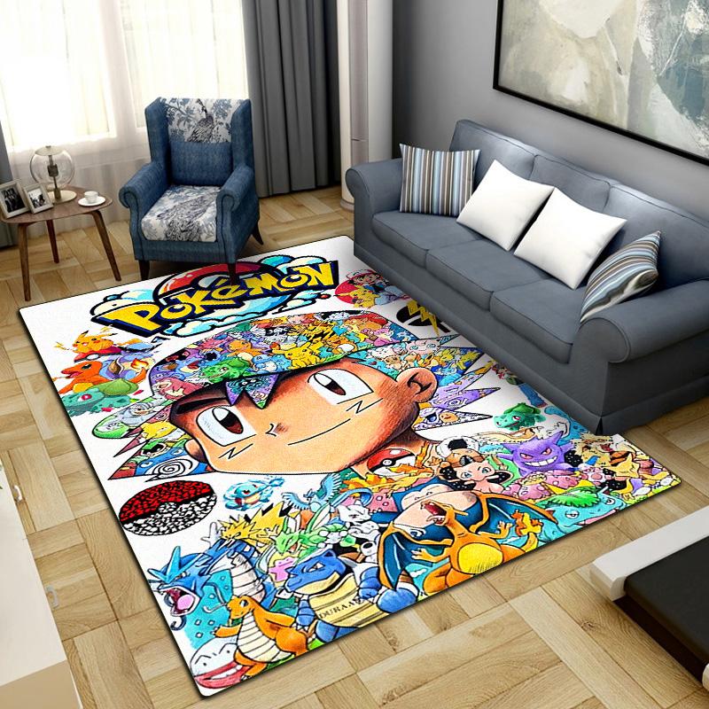 Pokemon Anime Pattern Print Rug Living Room Home Fashion Decoration Office Desk Chair Carpet LXR126
