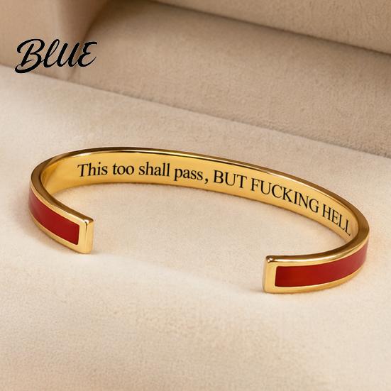 Adjustable Open Cuff This Too Shall Pass Mantra Bracelet Engraved Motivational Inspirational Bracelet Bangle Hidden Information Encouragement Jewelry