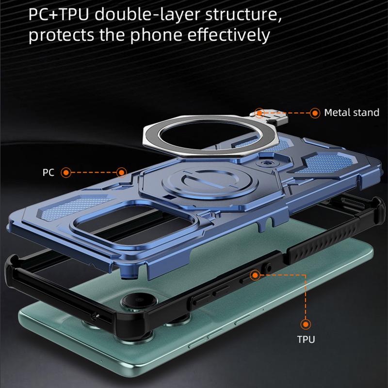 KEYSION Shockproof Magnetic Case for Motorola Edge 60 Fusion 5G Upright Live Ring Stand Phone Back Cover for MOTO Edge 60 60S 5G