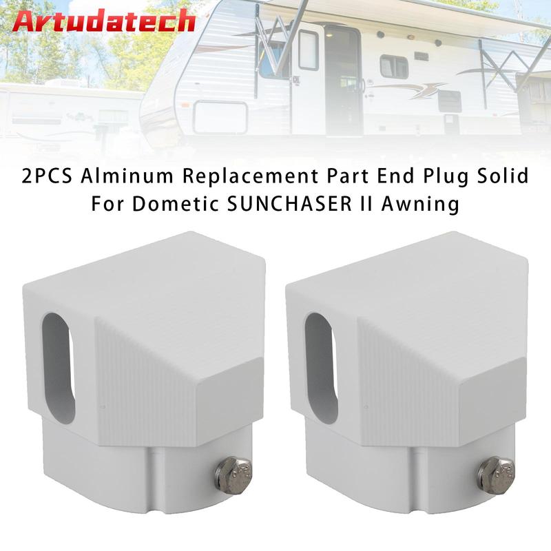 Artudatech 2PCS Alminum Replacement Part End Plug Solid For Dometic SUNCHASER II Awning