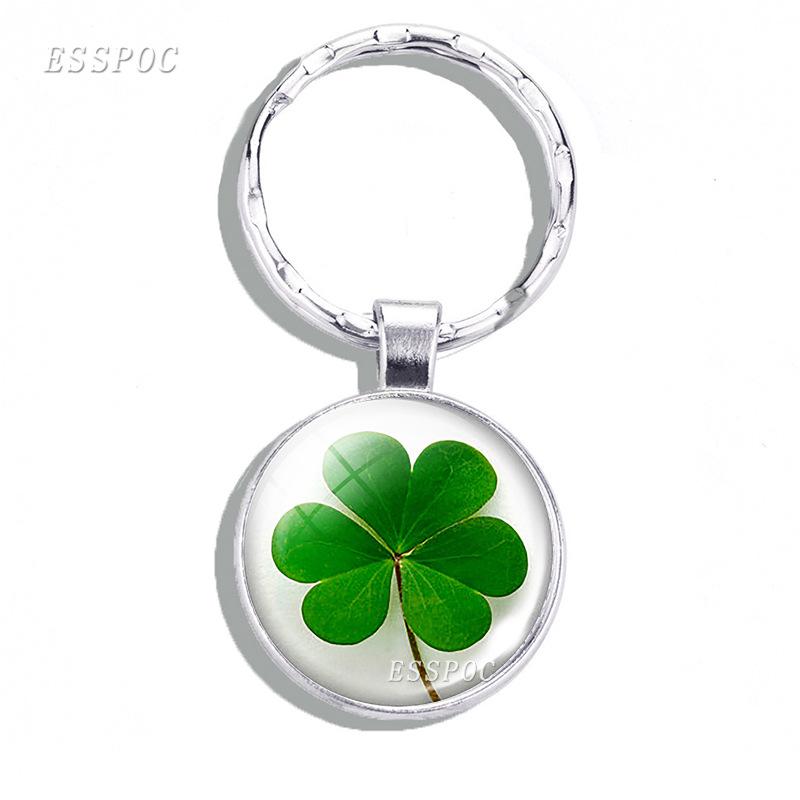 Luminous Crystal Four-Leaf Clover Keychain Pendant Gift
