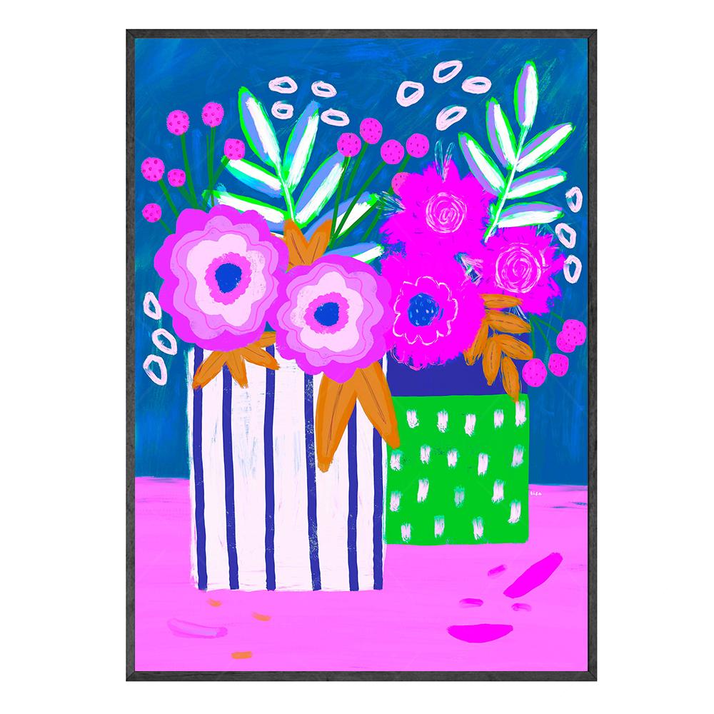 Florale mehrfarbige abstrakte Gartenpflanzen Wandkunst Leinwand Malerei Bild Poster und Drucke Galerie Gang Einzigartige Wohnkultur