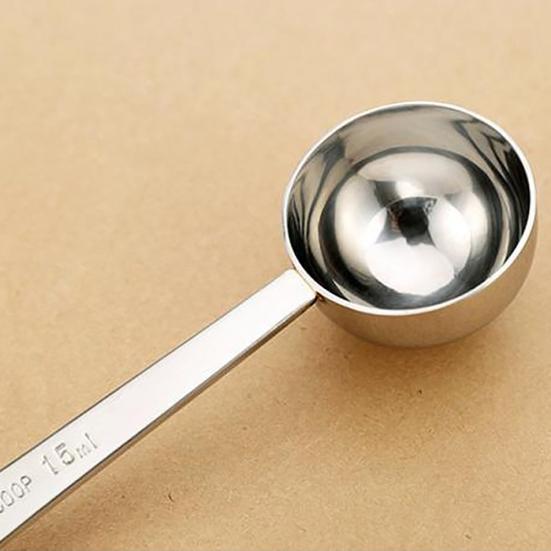 1Pc Stainless Steel Measuring Spoon Tea Coffee Powder Measure Cooking Scoop