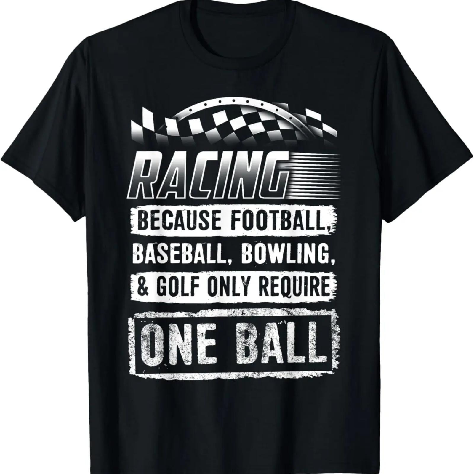 

Car Racing Shirt Funny Racing One Ball T Shirt Drag Stock T-Shirt XXXXXL чёрный