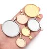 5 stuks/partij Dikke 18/20/25/30/35/40 mm Ronde Roestvrij Staal Ronde Lege Basis voor Hangers Schaal Cabochon Cameo Bases Setting Sieraden