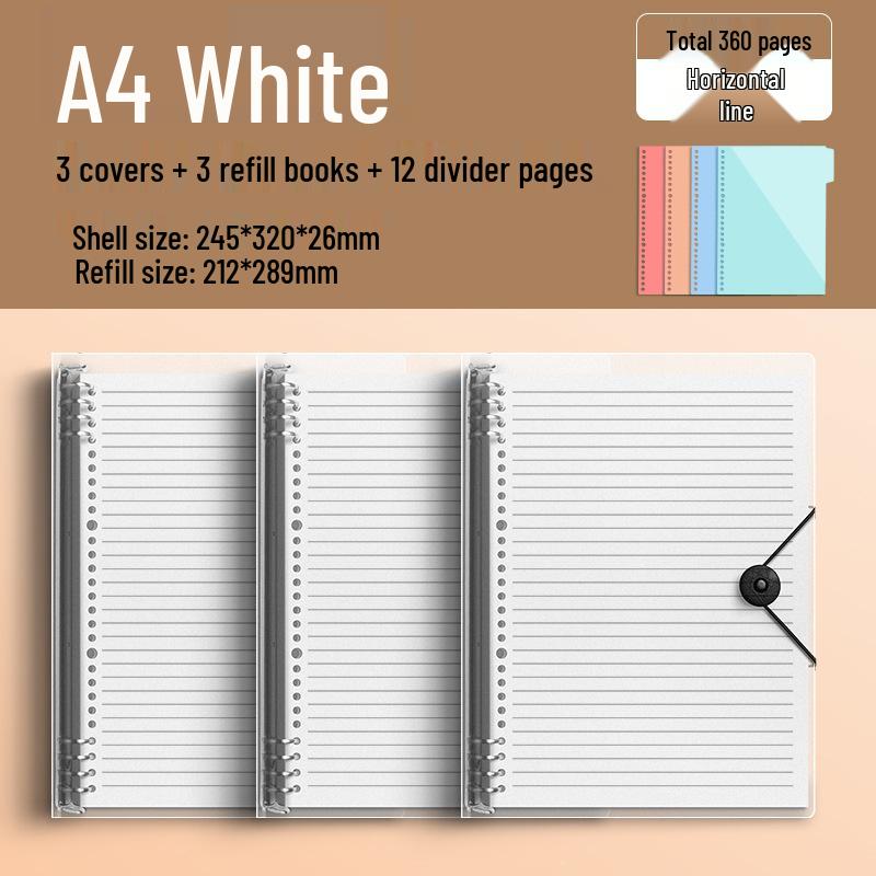 Comfortable B5 Loose-Leaf Notebook: Lined, Removable Binder, Simple Ins Style, Aesthetic Design, Ideal for Exams and High School Students.