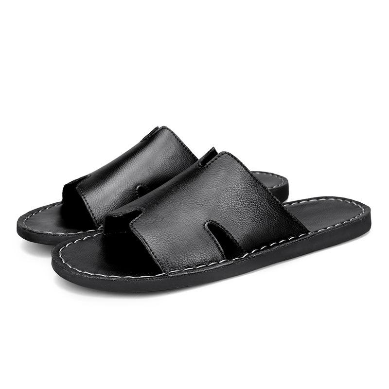 2025 one-word drag men's summer wear 2025 new trendy sandals soft-soled non-slip beach slippers