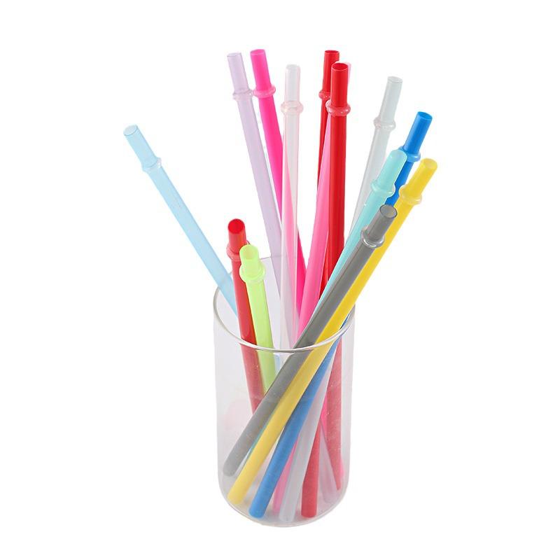 Paille en plastique PP colorée et réutilisable avec boucle - Parfaite pour les gobelets à eau ou à thé