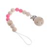 Nipple Holder Beaded Wooden Baby Pacifier Clip Chain Nipple Leash Strap Pacifier Clips Soother Chain