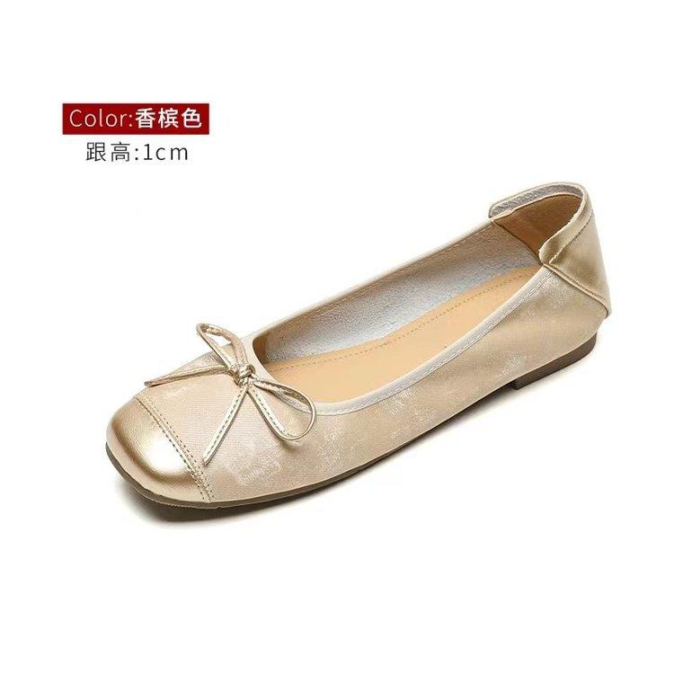 

Французские балетки на плоской подошве женские лето 2025 сказочный стиль новые мягкие однопедальные туфли-яички женская обувь больших размеров 35 шампанского