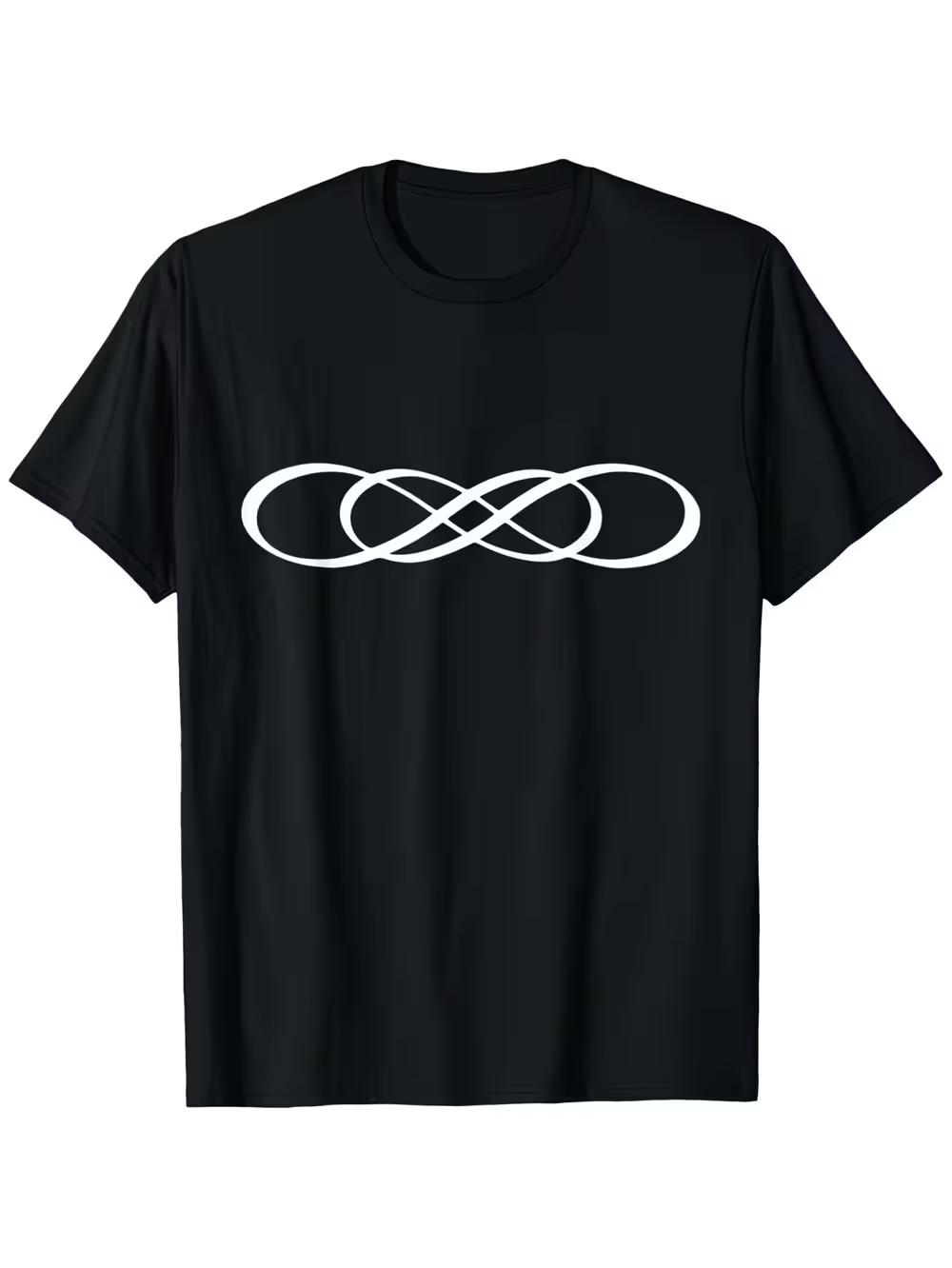 Soft and Stylish T-shirt with a Unique Double Infinity Symbol Design - the Perfect Casual Gift for Men M