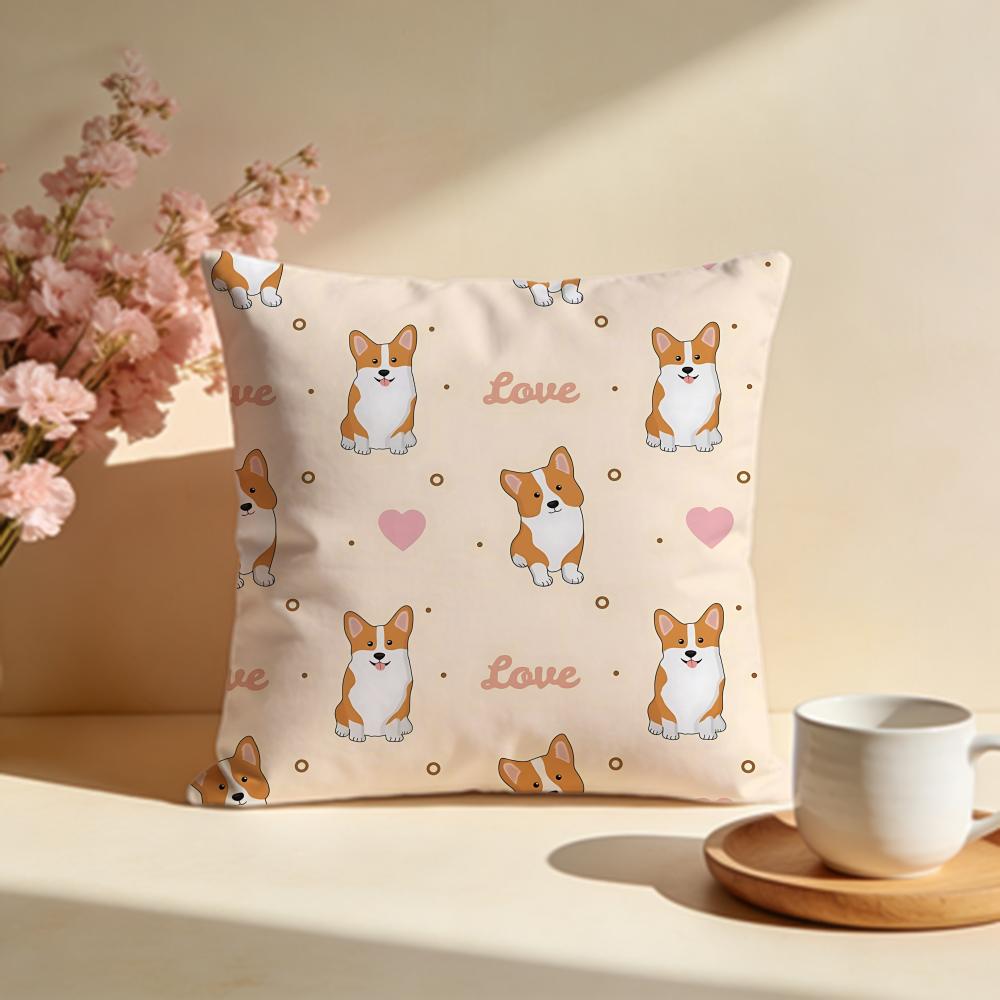 Hübsche Corgi Kissenbezüge Weiche Kissenhüllen für Zuhause Schlafzimmer Wohnzimmer Sofa