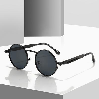 Retro Punk Sunglasses Colorful Round Metal Frame UV400 Protection Unisex Fashion Eyewear