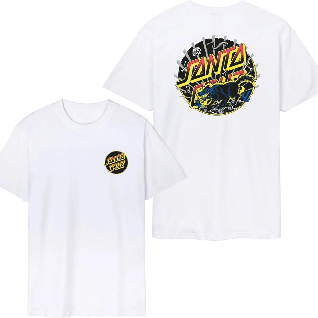 Skateboard Casual Cotton Men's T-Shirt Loose Sports Cruz Women Short Sleeve Tiger Print Street Trend Hip Hop Harajuku Clothing