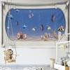 Seafloor World Window Frame Painting Tapestry Wall Hanging Psychedelic Nature Bohemian Living Room Study Home Decor