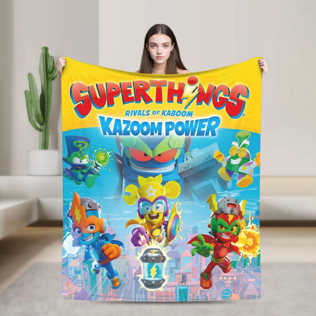 Superthings Guardians of Kazoom Flannel Blanket Winter Super Warm Throw Blanket for Kids Adult Home Decor Bedspread Bed Cover
