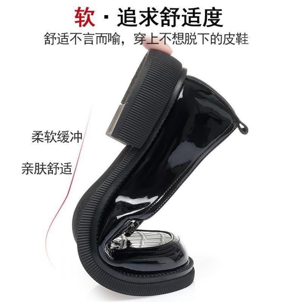 Soft Leather Single Shoe Women's 2024 New Soft Sole Comfortable Patent Leather English Style Loafers Work Small Leather Shoes