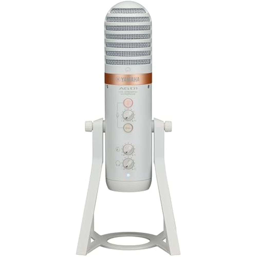 Yamaha YAMAHA Live Streaming Microphone Integrated Microphone USB Mic White AG01 W