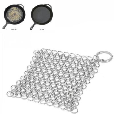 Cookware Chainmail Cleaning Circular Ring Stainless Steel Pan Brush Cast Iron Cleaner Kitchen Tool