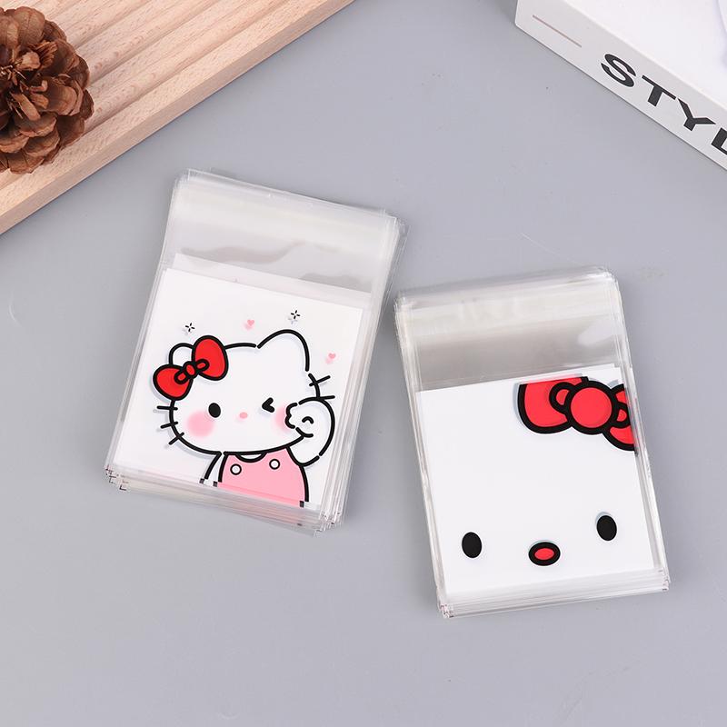 100Pcs Cute Cartoon Printed Opp Clear Packaging Bags Candy Bag Self-Adhesion Storage Bag Diy Gift Pastry Sealable Bag