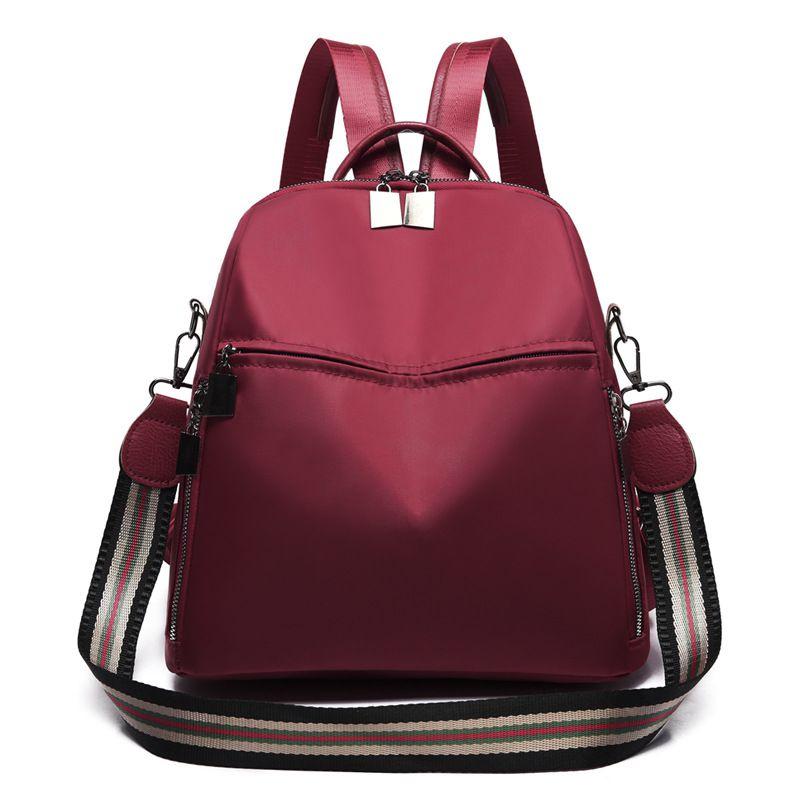 

Pure Color Multipurpose Oxford Cloth Backpack For Women With Adjustable Straps красный