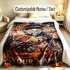 Day of the Dead Theme Custom Blanket Personalized Name & Text Customized Soft Warm Throw Blanket Home Decor