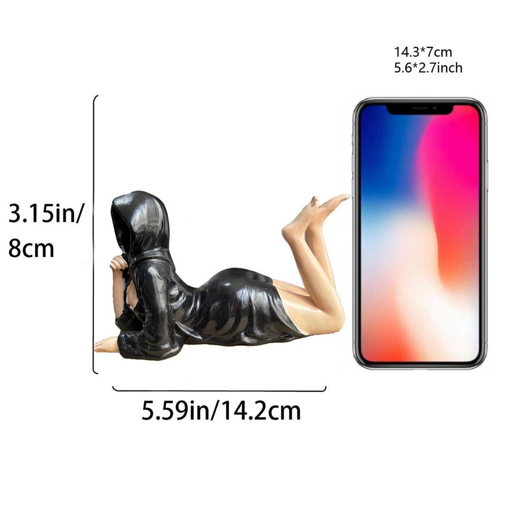 3D Záhadná socha Kreativní gotická černá róba Figurka královny Socha na polici Figurky