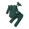 2023 Autumn/Winter Heart Print Romper for Baby Girls – Multicolor, Long Sleeve, Bowknot Accent