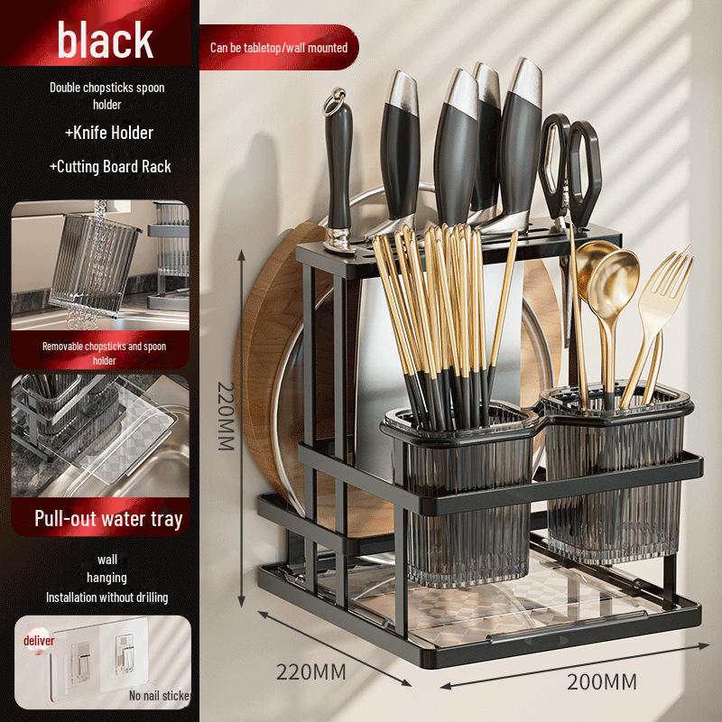 

Настенный кухонный органайзер из нержавеющей стали: Держатель для ножей, ложек и палочек для еды