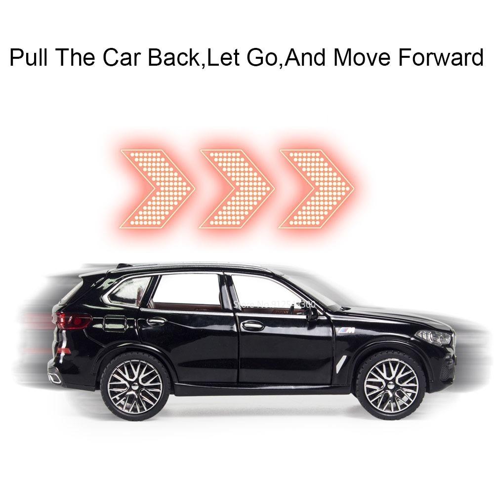 1:32 X5 M4 Sports Car Toy Model Metal Body Plastic Chassis High Simulation Vehicle Sound Light Models Toys Boys Interactive Gift
