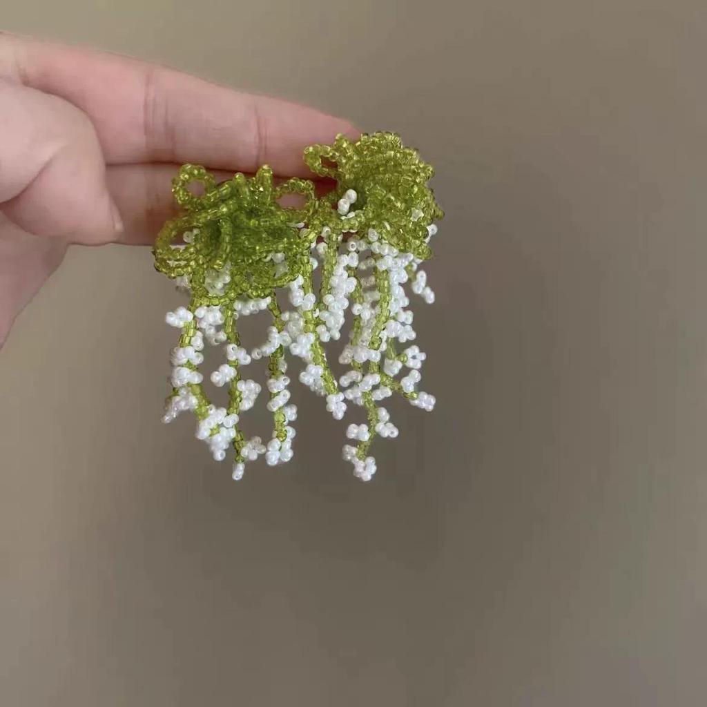 Handmade 2025 Refreshing Blue Beaded Stud Earrings - Unique High-End Vacation Style Design