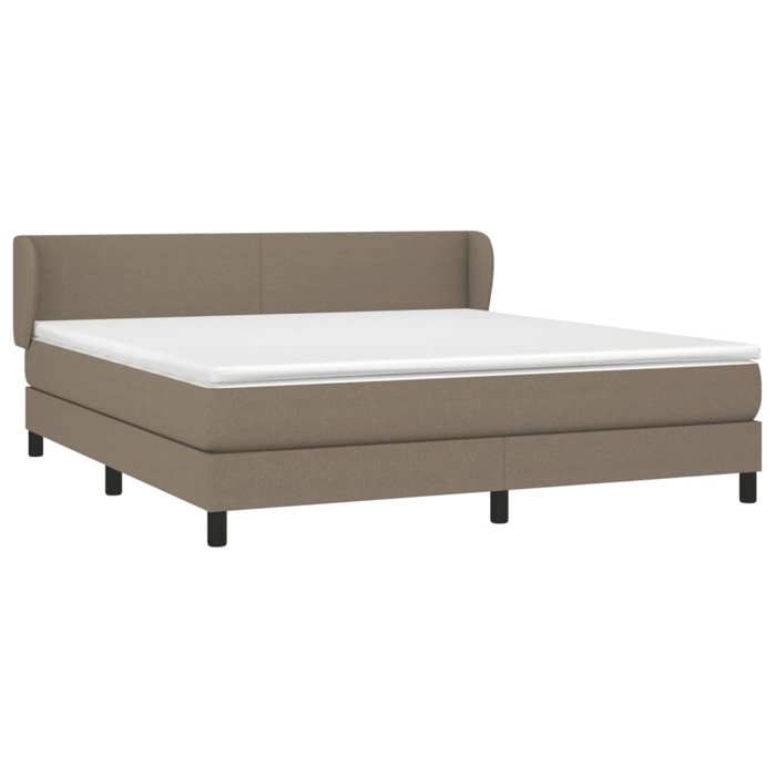 3126105 vidaXL Lit à sommier tapissier avec matelas Taupe 180x200 cm Tissu