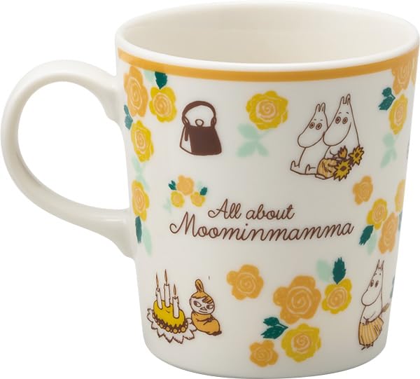 Moomin ceramic diameter x 9cm height in a printed gift Yamaka Made in mug, yellow, 8.5cm (300ml), box. Shoten, Japan, MM7802-11