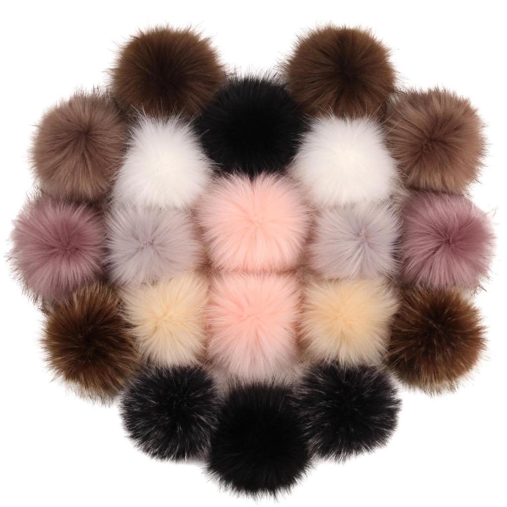 10CM Faux Fox Fur Ball Set - Plush Artificial Fur Balls for DIY Mobile Phone Pendants