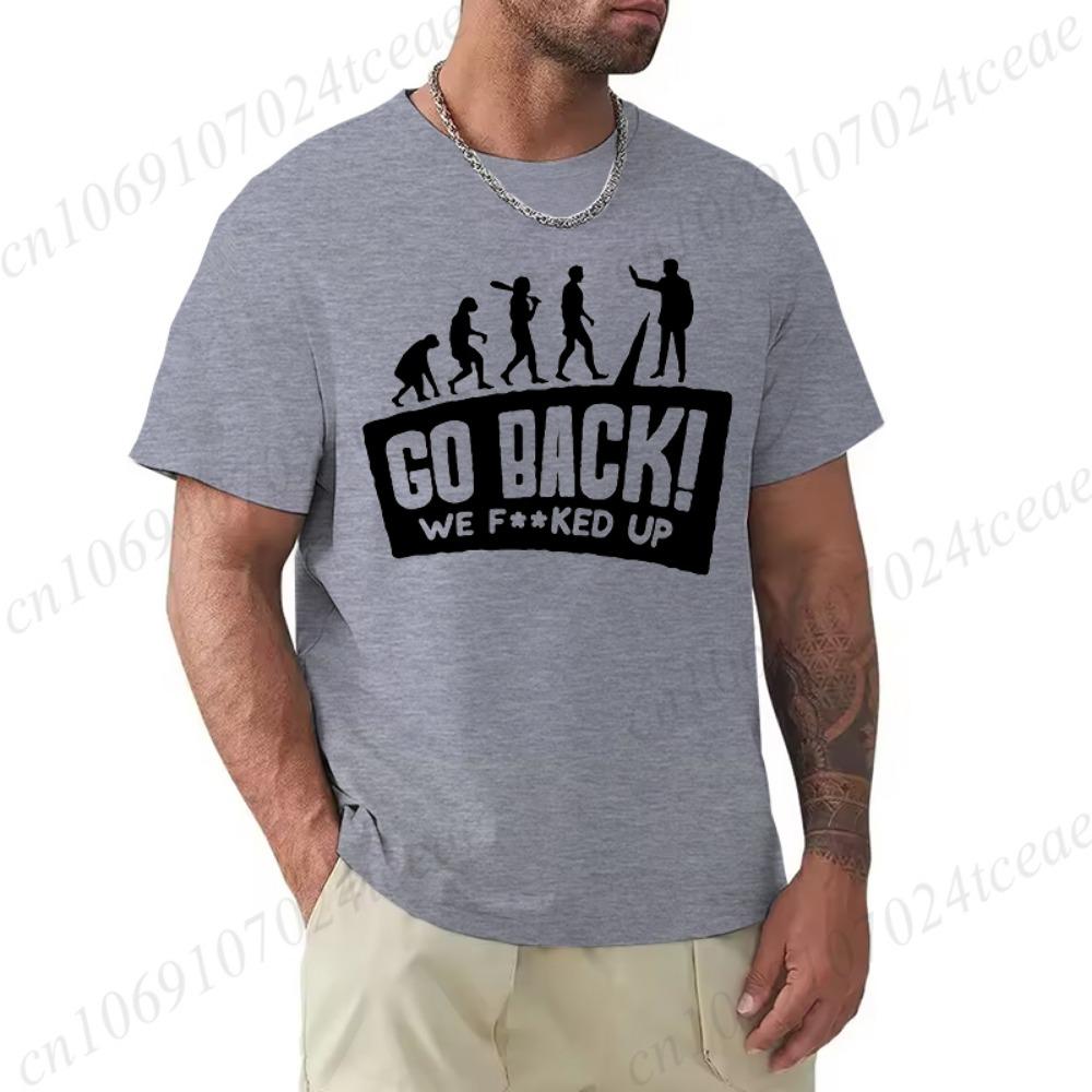 Evolution-Themen-Humor-Print Herren-T-Shirt Kleidung Übergroßes Humorvolles Grafik-T-Shirt für Damen Oberteile T-Shirts Hip Hop Streetwear
