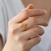 Source 18k Real Gold Plating Does Not Fade, Double Layer Witch Knot Adjustable Stainless Steel Ring