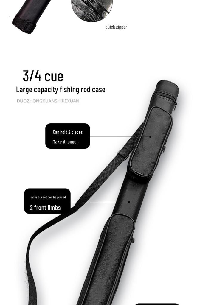 Three-Quarter Portable Billiard Cue Sleeve & Bag for Nine-ball & Big-head Cues