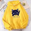 Genshin Impact Cartoon Cat Printed Hoodie Women Casual Autumn Winter Kawaii Harajuku Fleece Long Sleeve Sweatshirts